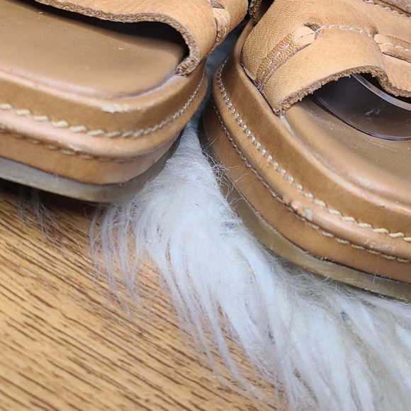 Vintage Bakers tan leather platform sandal 7.5 boho 70s style - Picture 6 of 8